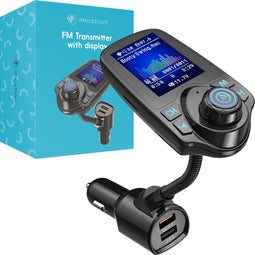 iMoshion Bluetooth FM Transmitter met Display / Receiver voor in de auto - Handsfree bellen - Carkits & Autolader met USB-C - Auto Accessoires