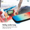 iMoshion Case - Geschikt voor Nintendo Switch en Switch OLED - Accessoires - Compacte Hard Cover hoes - Inclusief Meeneemlus - Blauw/Rood