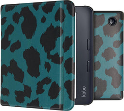 imoshion E-reader Hoesje - Geschikt voor Kobo Libra 2 - Design Slim Hard Case Sleepcover Bookcase met stand - Green Panther