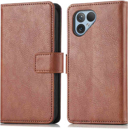 imoshion Hoesje Geschikt voor Fairphone 5 Hoesje Met Pasjeshouder - imoshion Luxe Bookcase - Bruin