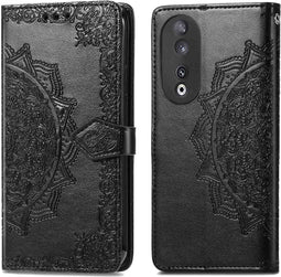 iMoshion Hoesje Geschikt voor Honor 90 Pro Hoesje Met Pasjeshouder - iMoshion Mandala Bookcase - Zwart