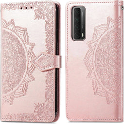 iMoshion Hoesje Geschikt voor Huawei P Smart (2021) Hoesje Met Pasjeshouder - iMoshion Mandala Bookcase - Roze