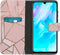 iMoshion Hoesje Geschikt voor Huawei P30 Lite Hoesje Met Pasjeshouder - iMoshion Design Softcase Bookcase - Goud / Roze / Pink Graphic