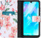 iMoshion Hoesje Geschikt voor Huawei P30 Lite Hoesje Met Pasjeshouder - iMoshion Design Softcase Bookcase - Wit / Roze / Blossom Watercolor