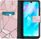 iMoshion Hoesje Geschikt voor Huawei P30 Lite Hoesje Met Pasjeshouder - iMoshion Design Softcase Bookcase - Goud / Roze / Pink Graphic