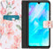 iMoshion Hoesje Geschikt voor Huawei P30 Lite Hoesje Met Pasjeshouder - iMoshion Design Softcase Bookcase - Wit / Roze / Blossom Watercolor