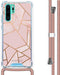 iMoshion Hoesje Geschikt voor Huawei P30 Pro Hoesje Met Koord - iMoshion Design Hoesje met Koord - Goud / Roze / Pink Graphic