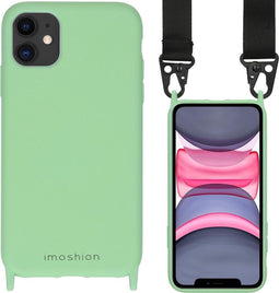 iMoshion Hoesje Geschikt voor iPhone 11 Hoesje Met Koord - iMoshion Color Backcover met koord - Nylon Strap - Groen