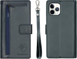 iMoshion Hoesje Geschikt voor iPhone 11 Pro Hoesje Met Pasjeshouder - iMoshion Uitneembare 2-in-1 Bookcase met rits - Blauw