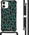 iMoshion Hoesje Geschikt voor iPhone 12 Mini Hoesje Met Koord - iMoshion Design Hoesje met Koord - Zwart / Meerkleurig / Groen / Panther Illustration