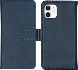 imoshion Hoesje Geschikt voor iPhone 12 Mini Hoesje Met Pasjeshouder - imoshion Luxe Bookcase - Donkerblauw