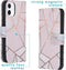 iMoshion Hoesje Geschikt voor iPhone 12 Mini Hoesje Met Pasjeshouder - iMoshion Design Softcase Bookcase - Goud / Roze / Pink Graphic