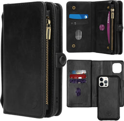 iMoshion Hoesje Geschikt voor iPhone 12 Pro / 12 Hoesje Met Pasjeshouder - iMoshion 2-in-1 Wallet Bookcase - Zwart