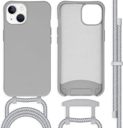 iMoshion Hoesje Geschikt voor iPhone 13 Hoesje Met Koord - iMoshion Color Backcover met afneembaar koord - Grijs