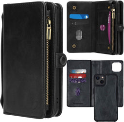 iMoshion Hoesje Geschikt voor iPhone 13 Hoesje Met Pasjeshouder - iMoshion 2-in-1 Wallet Bookcase - Zwart