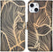 iMoshion Hoesje Geschikt voor iPhone 13 Hoesje Met Pasjeshouder - iMoshion Design Softcase Bookcase - Goud / Golden Leaves