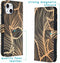 iMoshion Hoesje Geschikt voor iPhone 13 Hoesje Met Pasjeshouder - iMoshion Design Softcase Bookcase - Goud / Golden Leaves
