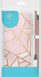 iMoshion Hoesje Geschikt voor iPhone 13 Mini Hoesje Met Koord - iMoshion Design Hoesje met Koord - Goud / Pink Graphic