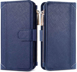 iMoshion Hoesje Geschikt voor iPhone 13 Mini Hoesje Met Pasjeshouder - iMoshion Luxe Portemonnee - Donkerblauw