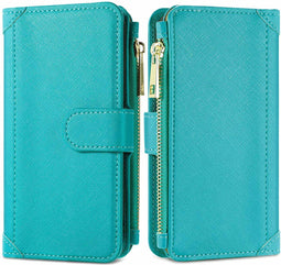 iMoshion Hoesje Geschikt voor iPhone 13 Mini Hoesje Met Pasjeshouder - iMoshion Luxe Portemonnee - Turquoise