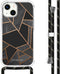 iMoshion Hoesje Geschikt voor iPhone 14 Hoesje Met Koord - iMoshion Design Hoesje met Koord - Zwart / Black Graphic
