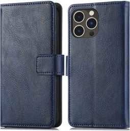 iMoshion Hoesje Geschikt voor iPhone 14 Pro Hoesje Met Pasjeshouder - iMoshion Luxe Bookcase - Donkerblauw