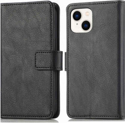 iMoshion Hoesje Geschikt voor iPhone 15 Plus Hoesje Met Pasjeshouder - iMoshion Luxe Bookcase - Zwart