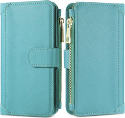 iMoshion Hoesje Geschikt voor iPhone SE (2022) / SE (2020) / 8 / 7 Hoesje Met Pasjeshouder - iMoshion Luxe Portemonnee - Turquoise