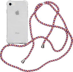 iMoshion Hoesje Geschikt voor iPhone SE (2022) / SE (2020) / 8 / 7 Hoesje Met Koord - iMoshion Backcover met koord - Transparant