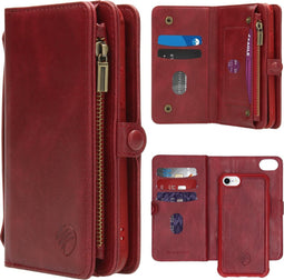 iMoshion Hoesje Geschikt voor iPhone SE (2022) / SE (2020) / 8 / 7 / 6s / 6 Hoesje Met Pasjeshouder - iMoshion 2-in-1 Wallet Bookcase - Rood
