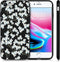 iMoshion Hoesje Geschikt voor iPhone SE (2022) / SE (2020) / 8 / 7 Hoesje Siliconen - iMoshion Design hoesje - Wit / Zwart / White Flowers