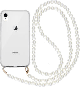 iMoshion Hoesje Geschikt voor iPhone Xr Hoesje Met Koord - iMoshion Backcover met koord - Parel - Transparant
