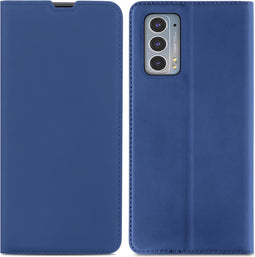 iMoshion Hoesje Geschikt voor Motorola Edge 20 Hoesje Met Pasjeshouder - iMoshion Slim Folio Bookcase - Donkerblauw