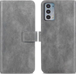 iMoshion Hoesje Geschikt voor Motorola Edge 20 Hoesje Met Pasjeshouder - iMoshion Luxe Bookcase - Grijs