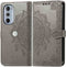 iMoshion Hoesje Geschikt voor Motorola Edge 30 Pro / Edge Plus (2022) Hoesje Met Pasjeshouder - iMoshion Mandala Bookcase - Grijs