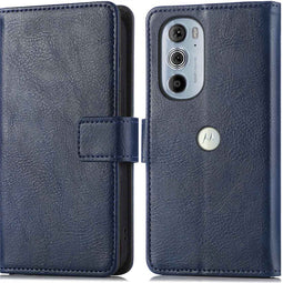iMoshion Hoesje Geschikt voor Motorola Edge Plus (2022) / Edge 30 Pro Hoesje Met Pasjeshouder - iMoshion Luxe Bookcase - Donkerblauw