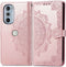 iMoshion Hoesje Geschikt voor Motorola Edge Plus (2022) / Edge 30 Pro Hoesje Met Pasjeshouder - iMoshion Mandala Bookcase - Rosé Goud