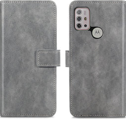 iMoshion Hoesje Geschikt voor Motorola Moto G30 / Moto G20 / Moto G10 Power / Moto G10 Hoesje Met Pasjeshouder - iMoshion Luxe Bookcase - Grijs
