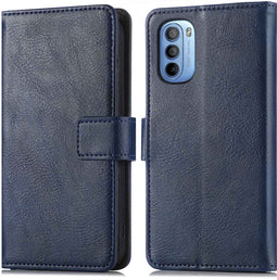 iMoshion Hoesje Geschikt voor Motorola Moto G41 / Moto G31 Hoesje Met Pasjeshouder - iMoshion Luxe Bookcase - Donkerblauw