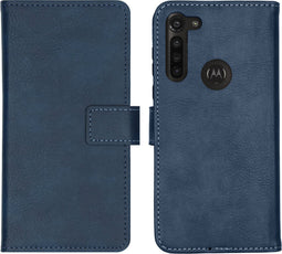 imoshion Hoesje Geschikt voor Motorola Moto G8 Power Hoesje Met Pasjeshouder - imoshion Luxe Bookcase - Donkerblauw