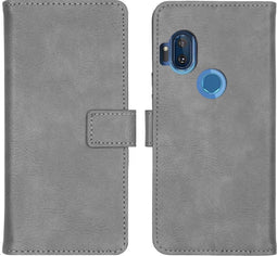 iMoshion Hoesje Geschikt voor Motorola One Hyper Hoesje Met Pasjeshouder - iMoshion Luxe Bookcase - Grijs