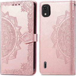 iMoshion Hoesje Geschikt voor Nokia C2 2nd Edition Hoesje Met Pasjeshouder - iMoshion Mandala Bookcase - Rosé Goud
