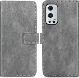 iMoshion Hoesje Geschikt voor OnePlus 9 Pro Hoesje Met Pasjeshouder - iMoshion Luxe Bookcase - Grijs