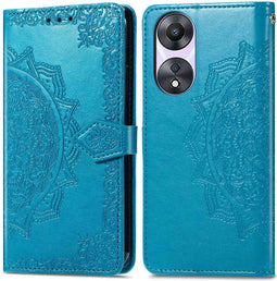 iMoshion Hoesje Geschikt voor Oppo A78 Hoesje Met Pasjeshouder - iMoshion Mandala Bookcase - Turquoise