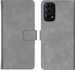 iMoshion Hoesje Geschikt voor Oppo Find X3 Lite Hoesje Met Pasjeshouder - iMoshion Luxe Bookcase - Grijs