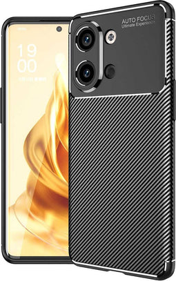 iMoshion Hoesje Geschikt voor Oppo Reno 9 Pro (5G) / Reno 9 (5G) Hoesje Siliconen - iMoshion Carbon Softcase Backcover - Zwart