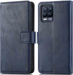 iMoshion Hoesje Geschikt voor Realme 8 Pro / Realme 8 Hoesje Met Pasjeshouder - iMoshion Luxe Bookcase - Donkerblauw