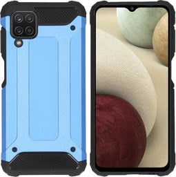 iMoshion Hoesje Geschikt voor Samsung Galaxy A12 Hoesje - iMoshion Rugged Xtreme Backcover - Lichtblauw