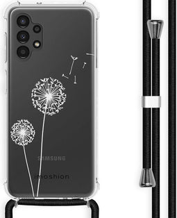 iMoshion Hoesje Geschikt voor Samsung Galaxy A13 (4G) Hoesje Met Koord - iMoshion Design Hoesje met Koord - Transparant / Dandelion