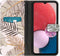 iMoshion Hoesje Geschikt voor Samsung Galaxy A13 (4G) Hoesje Met Pasjeshouder - iMoshion Design Softcase Bookcase - Goud / Glamour Botanic